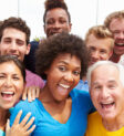 33525351 - outdoor portrait of multi-ethnic crowd